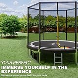 JUMMICO Garden Trampoline for Children, 6ft/7.5ft/10ft/12ft Trampoline Outdoor Safety net and Padded Poles for Children Indoor Outdoor Fitness,Maximum up to 150 kg - Image 2
