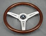 Nardi Steering Wheel - Classic - 340mm (13.39 inches) - Mahogany Wood with Glossy Spokes - Aluminum
