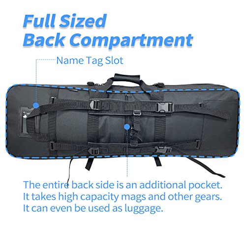 Sutekus Tactical Double Rifle Case, Gun Case, Padded Rifle Storage Backpack Integrated Pistol And Magazine Storage Bag(3 Sizes) (Black_33") #TOP4