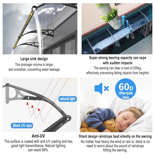 Tablero transparente resistente a la lluvia con protección UV para cubiertas de patios 5