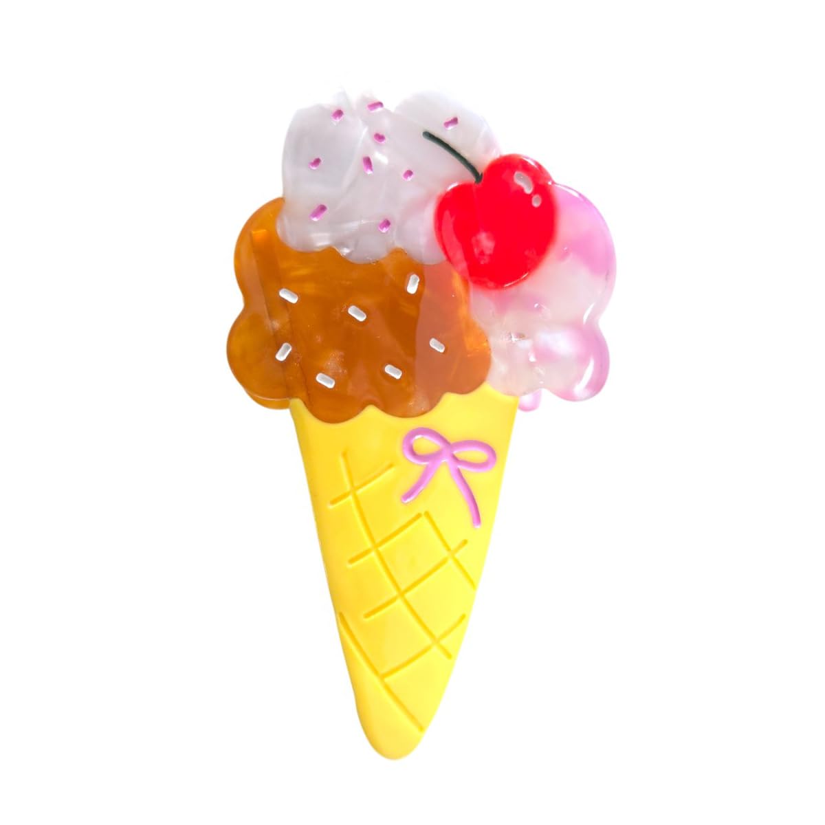 Novelty Ice Cream Hair Clip,Funny Acetate Claw Clips,Cute Popsicle Hair Clips for Women,Yellow
