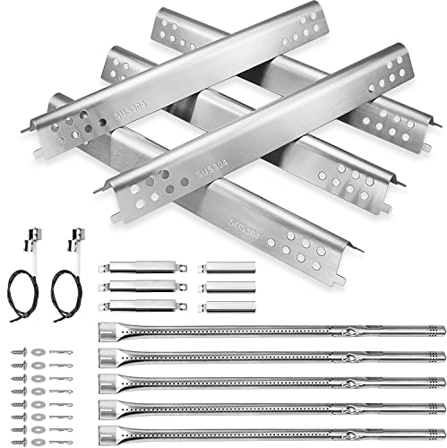 Hisencn Grill Replacement Part for Charbroil Performance 5 Burner, 304 Stainless Steel Grill Part for Charbroil 463347519, 463347518, 475 4 Burner 463347017, 470-5200-W1, Heat Plate, Grill Burner