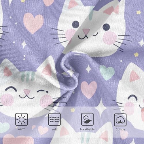 Wusikd Cute Cats Girls' Underwear Cotton Hearts Girls Briefs Soft Toddler Underwear 2T3