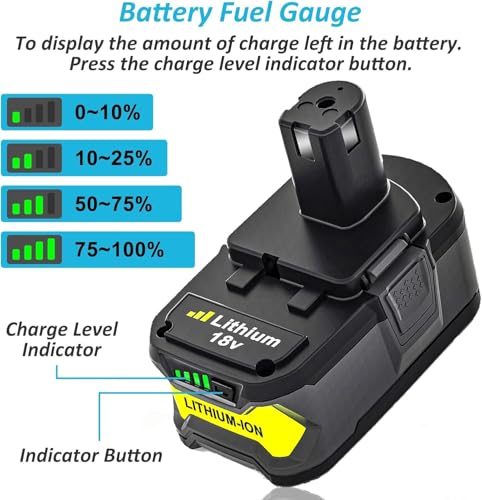 Image of Reoben 6.0Ah Replacement for Ryobi 18V Battery Compatible with Ryobi 18V Lithium Battery P102 P103 P104 P105 P107 P108 P109 P190 P122 for 18 Volt Cordless Power Tools 3 Packs (Green-3P)