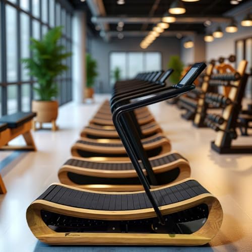 Image of Curved Treadmill - Self-Propelled Running Machine for Home Workouts - Exercise Walking Pad - Low-Impact & Energy-Efficient - Fitness Equipment for Sprinting, Jogging, or Walking