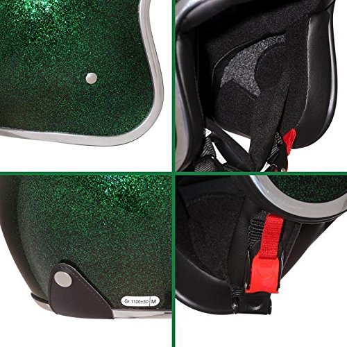Stormer Casco Jet Verde Glitter Taglia L
