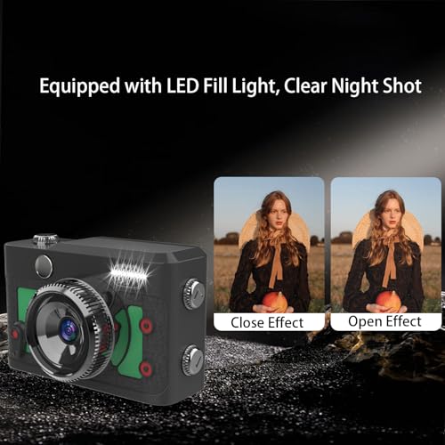 Image of Mini Keychain Camera 64GB, 1080P Mini Retro Photo Video Camera, 120 Minute Battery Life Portable Tiny Digital Cam, Micro Video Camcorder for Travel Students Children, Green