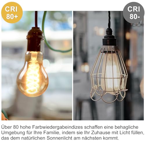 GBLY 3er LED Glühbirne E27 Vintage Lampe - A60 Warmweiß Filament Leuchtmittel 2200K Edison Retro Glühlampe 4W Dekorative Birne Antike… – Ansicht 4