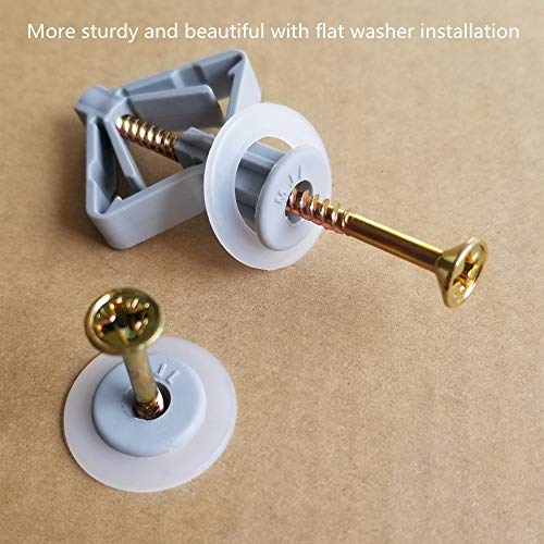 image for Runningfish Hollow Wall Anchors with Screws Flat Washers, Drywall Ribb