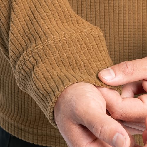 Wrangler Men's Fleece Pullover Henley Hoodie Sweatshirt, Brown, Large - image 3