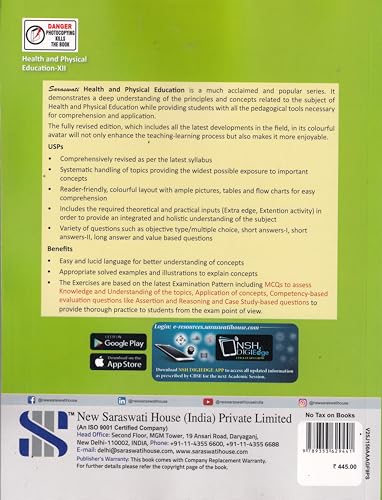 Image of New Saraswati Health and Physical Education for CBSE Class 12 | updated book for 2026-27 Examnination | School Books
