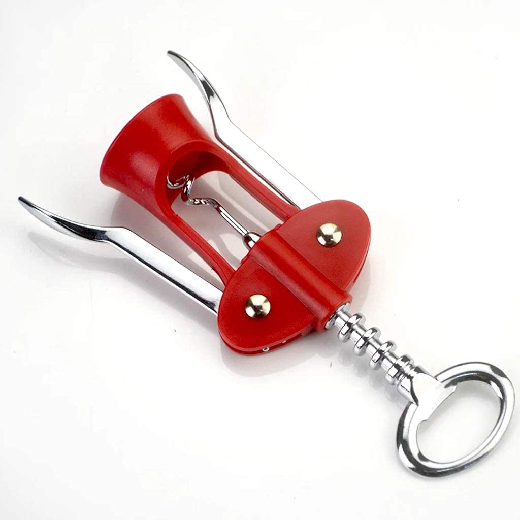 Korkenzieher Wein WeinöFfner Hebel FlaschenöFfner Rot Edelstahl Metall Weinkorkenzieher Multifunktionale Kreative Rotary Cap Cover Champagner Bier Rot 929
