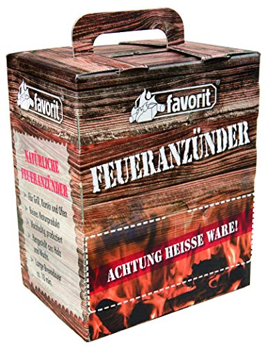 Favorit Feueranzünder (Holzwolle & Wachs), 100 Stück - ökölogische Anzünder, Naturprodukt, nachhaltig produziert - 1216 Cover