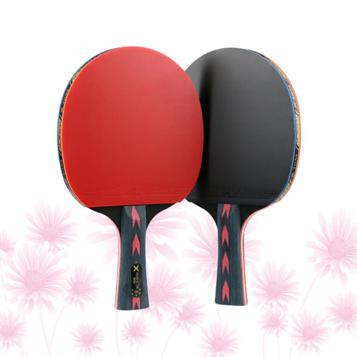 5 Sterne und Superleichtem Griff Tischtennisschläger 2 Stück aus Kohlefaser mit Doppelnoppen und Komfortable Kontrolle für Professionelle Jugendspieler