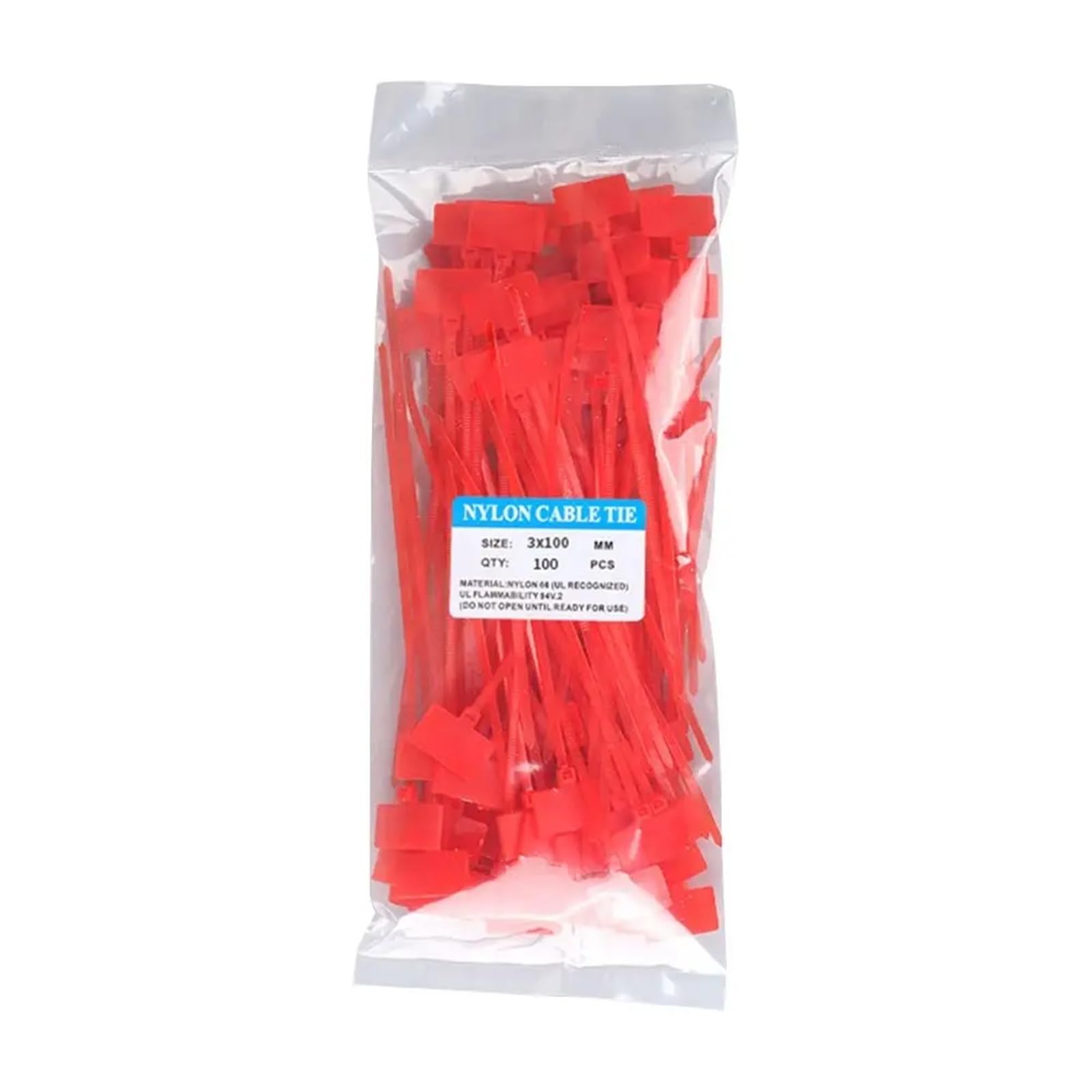 Chrklio Red Cable Ties 100Pcs Colorful Nylon Cable Ties Plastic Label Strapping