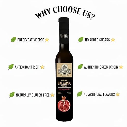 Miniatura 9 de Ellora Farms, Paquete combinado de crema de vinagre balsámico con infusión de granada fresca y naranja, totalmente natural, sin aditivos, sin