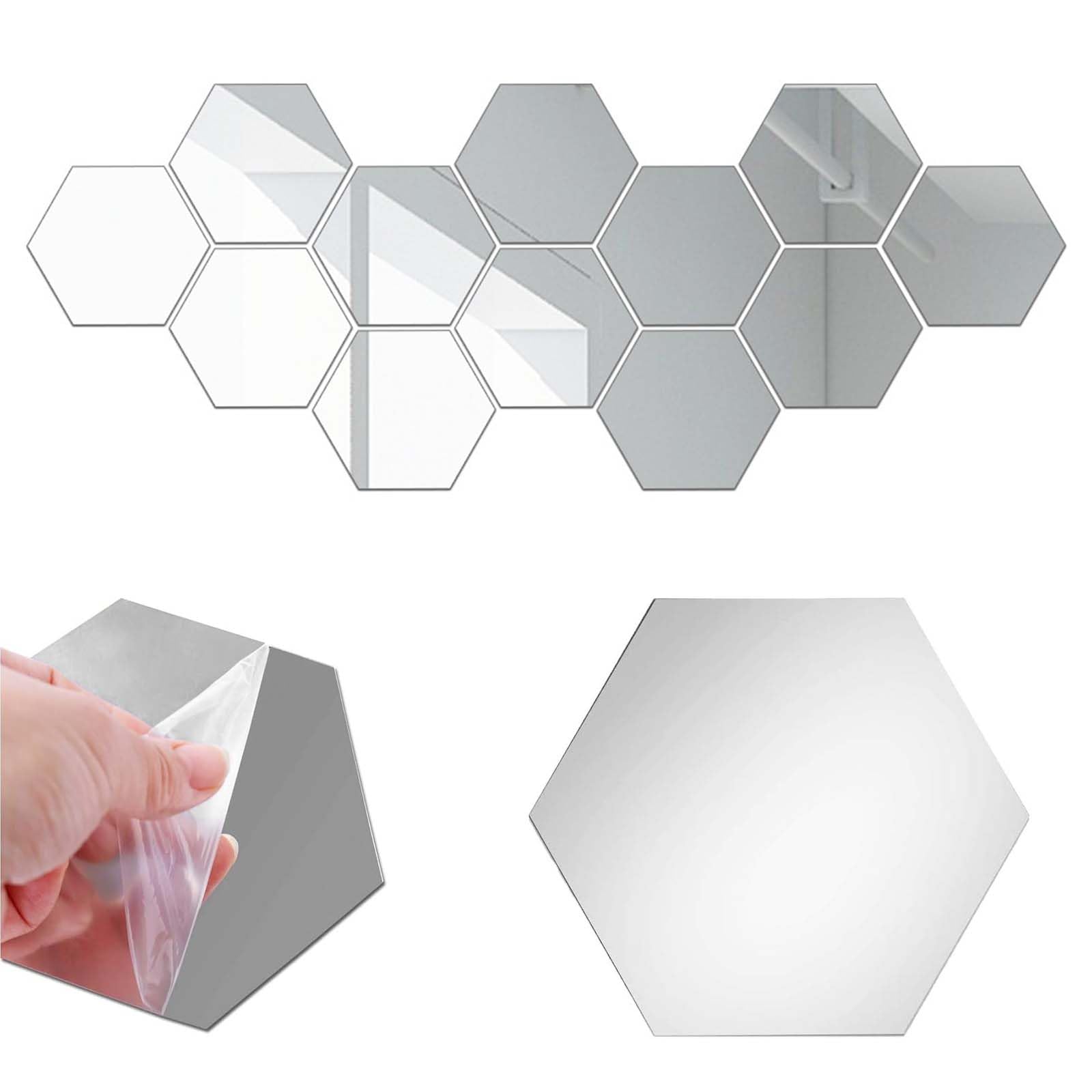 Amazon.co.jp: 六角形 アクリルミラー 【12枚入り】貼る鏡 粘着