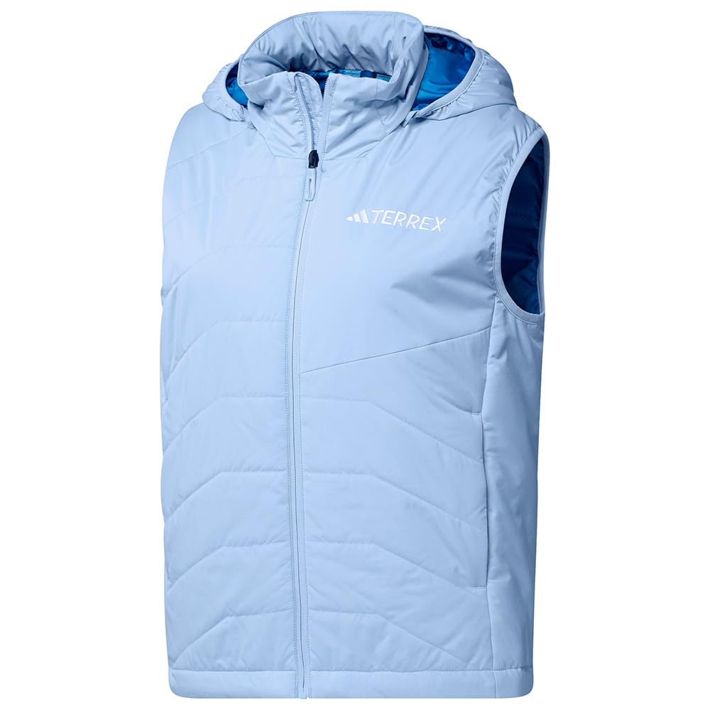 adidas Women's Terrex Multi CLIMAWARM Insulated Hooded Vest, glow blue, M