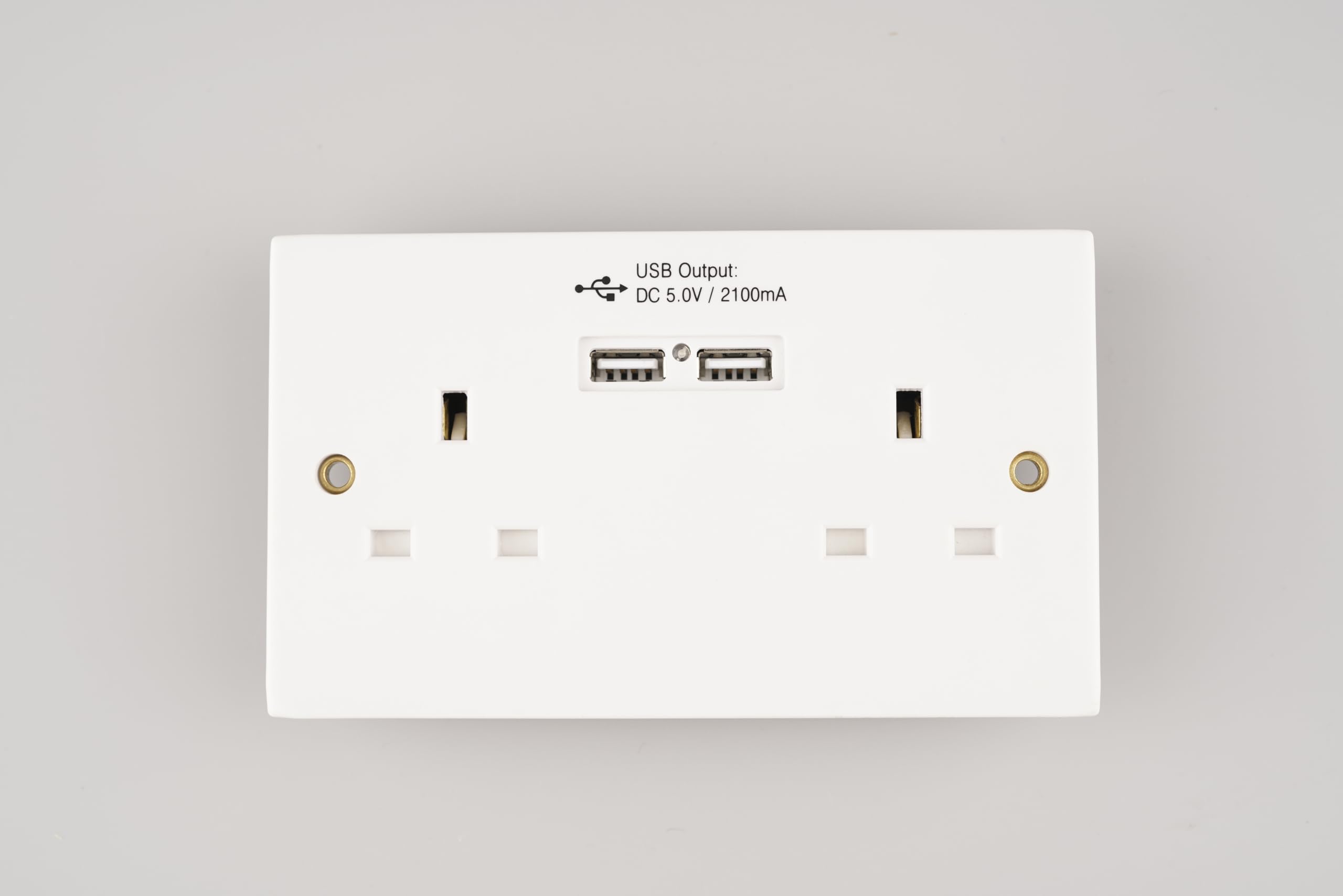 WK Electrical - Non Switched USB Double BS Socket for UK - (USB output: 5V 2100mA), white - Image 2