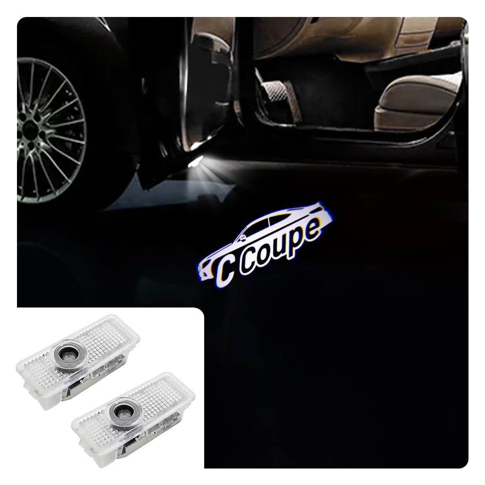 2 Pcs Car Door Logo Lights Car Projection LED Projector Door Shadow Light Welcome Light Puddle Lights Compatible for C Class Accessories c200 c250 c300 c350 c400 c450 c43 c63 2door coupe/convertible