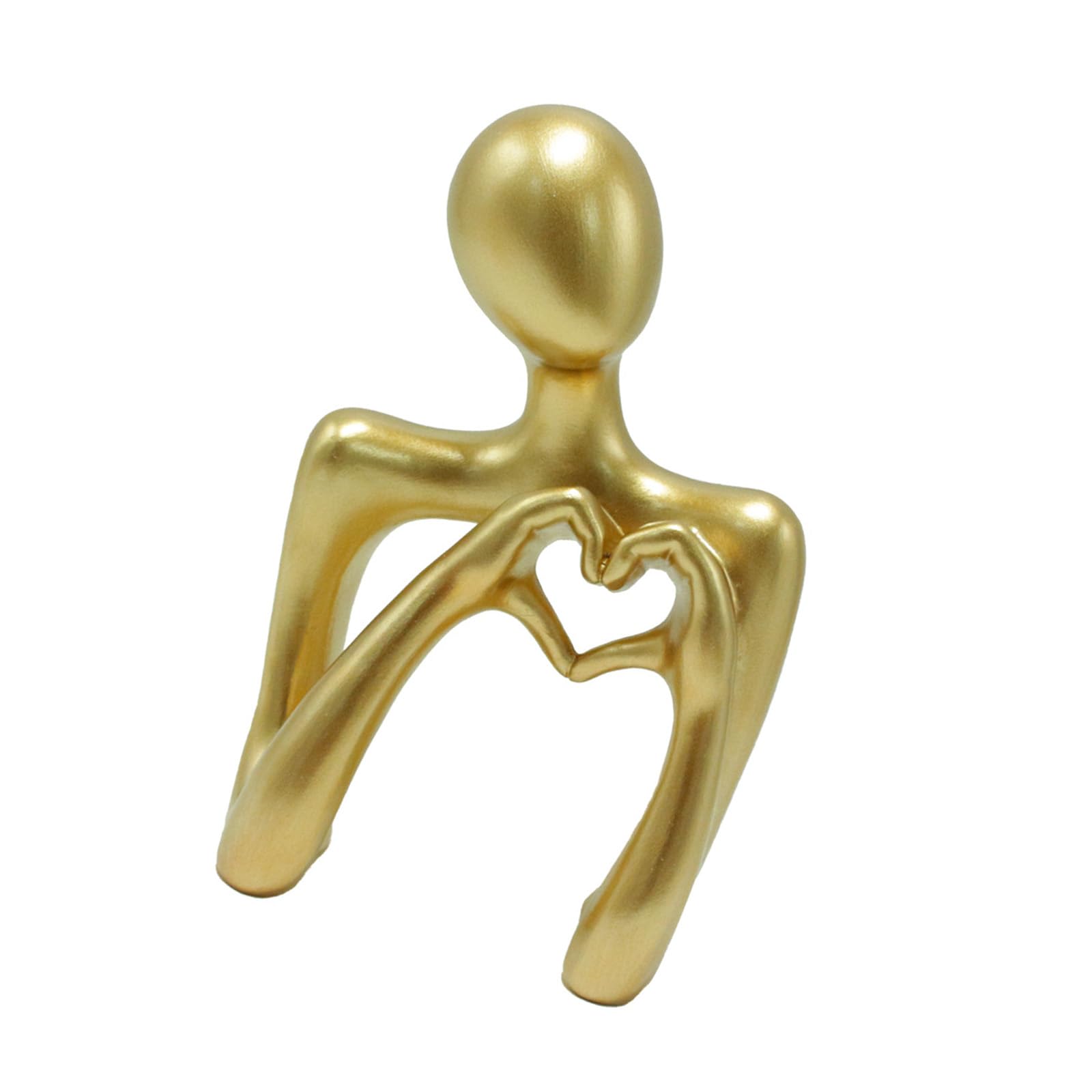 Qusinfc Resin Heart Hand Statue Abstract Sculpture Figurines Decorative Accent for Bookshelfs Holiday Present Gesture Figurine