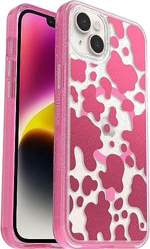 Coque iPhone 14 Plus OtterBox Symmetry Clear rose style Disco Cowgirl compatible avec MagSafe