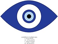 Vista 3 de My Wonderful Walls - Calcomanía de pared azul contra el mal de ojo (tamaño grande)