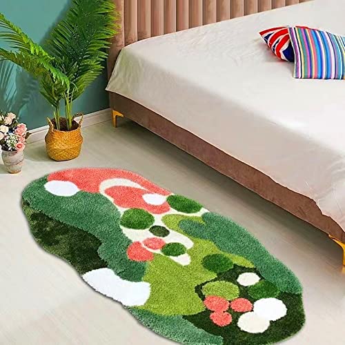 LEVINIS Moss Area Rugs for Girls Bedroom Living Room, Soft Shaggy Kids Rug Non Slip Cute Moss Runner Rugs for Bathroom Kids Room Nursery Dorm, Bathtub Rug 63