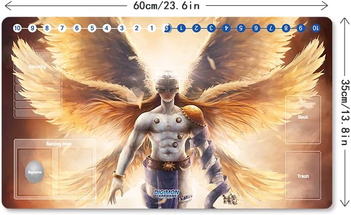 Miniatura 4 de Tapete de juego Mlikemat Digimon DTCG Mat Angemon TCG CCG OCG - Tapete de juego de cartas coleccionables con zonas + bolsa gratis (ZD002-106-SM)