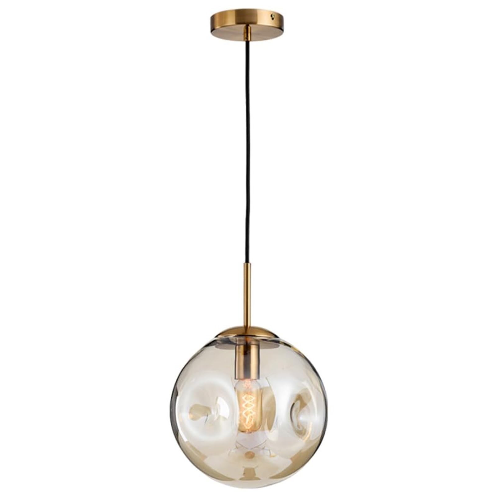 KBUUKYYXouy Nordic Creative Concave Convex Glass Pendant Lamp Chandelier Hanging Lighting Ceiling Fixture for Bedroom Living Dining Room Hallway Kitchen Island(Amber,25cm)
