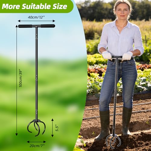 Cultivador manual Garden Twist Tiller con garras de acero miniatura 2