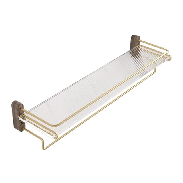 TXGJWRA Shower Caddy Bathroom Storage Shelves Detachable Acrylic Shower Shelf with Towel Bar No-Drill Floating Acrylic Bathroom Rack