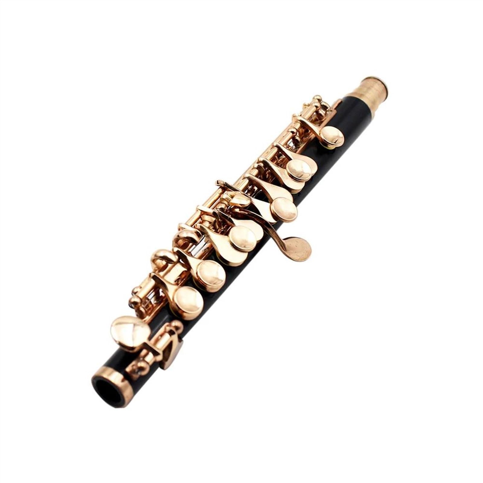 flauta de estudiante C Key Piccolo Flauta De Tamaño Medio Piccolo Profesional Baquelita Chapado En Oro Con Estuche Acolchado