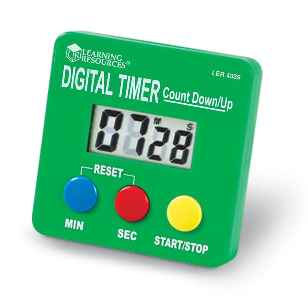 Learning Resources LER4339 Digital Timer, Count Down/Up, Multicolor, 2.75 "x 2.75"