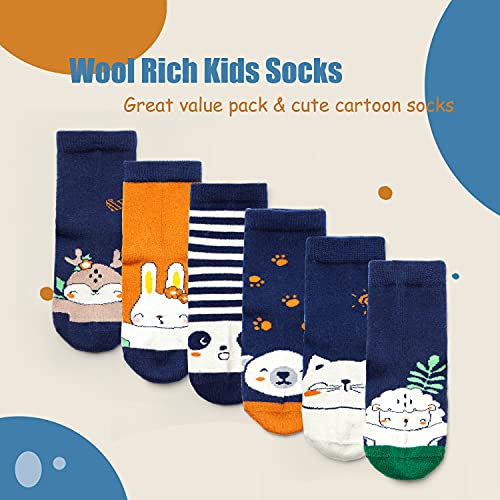 Boys Wool Socks Kids Winter Warm Socks Thermal Crew Socks for Boys 6 Pairs2
