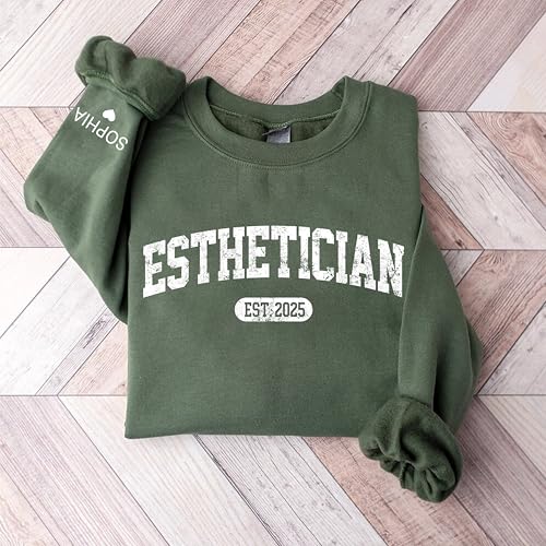 CHILLEVER Personalized Esthetician Sweatshirt, Custom Skincare Specialist Sweater, Spa Crewneck, Graduation Gift for Beauty Professional, Appreciation Week Present3