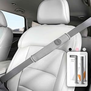 2025 Extra Long Seat Belt Cover Pad 2 Pack [No Neck Rubbing] [Protect Your Clothes] Premium Soft Suede for Ultimate Comfort Experience, Car Interior Accessories for All Vehicles, 10in Gray