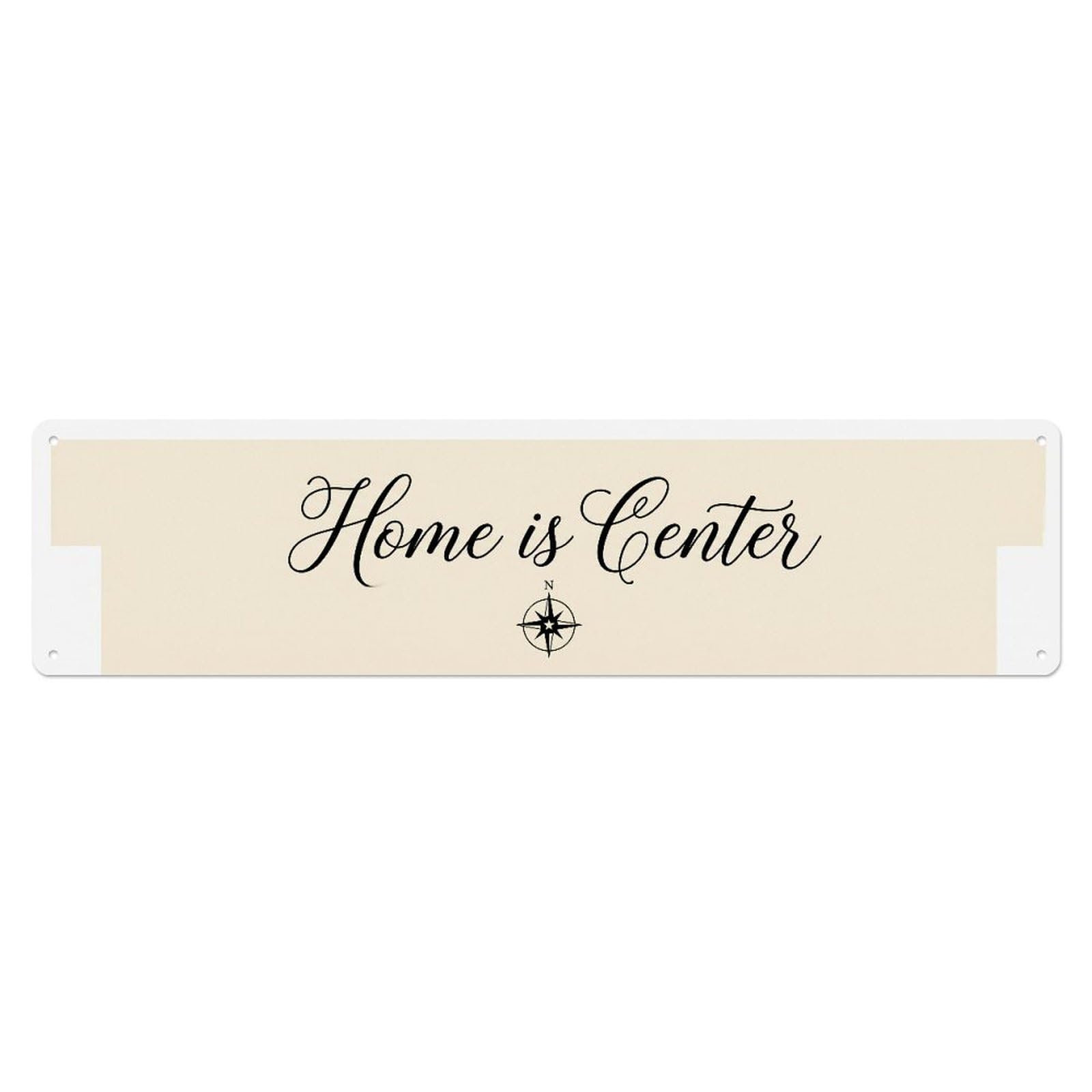 Home Is Center Welcoming Space Metal Tin Skinny Sign Plaque Wall Decor for Cafe, Club Bar, Office, Home Garden Metal Poster 4x16Inch