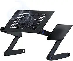 Suporte Ergonômico para Notebook e Laptop com Refrigeração – Mesa Portátil de Alumínio Ajustável para Cama, Sofá e Mesa – Dobrável, Leve e Durável Modelo Premium