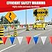 Safety Warning Pennant Banner Flags – 105FT OSHA High Visibility Colored Triangle Flags for Construction Zones, Roadwork, and Hazard Areas(RED+WHITE+BLUE,45PCS)