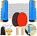 FBSPORT Set de Tennis de Table, Raquette de Tennis de Table Set,2 Raquettes de Ping Pong, 6Balles,1 Sac, 2 Extensibles Filet,Set de Tennis de Table pour Débutants et Joueurs Avancés