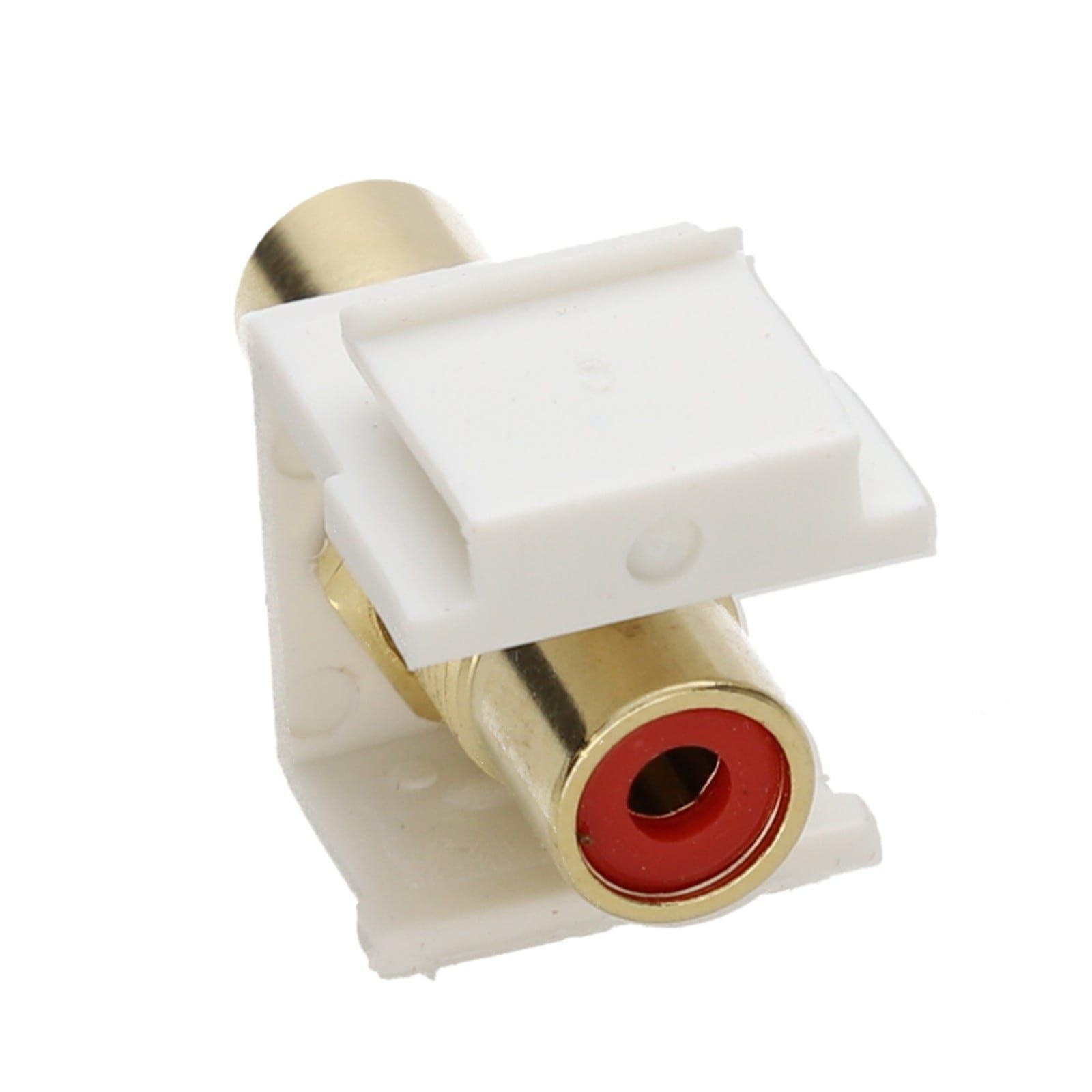Kenable Women's White Aura Keystone Red Phono Rca Audio Coupler Panel Mount Insert