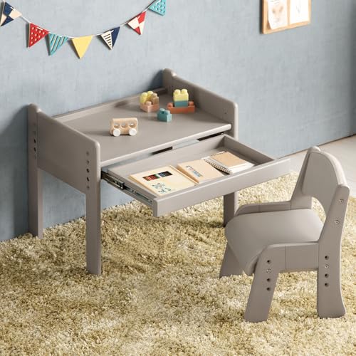 IKEA木製テーブルとグレーのモダンチェアセット IKEA木製