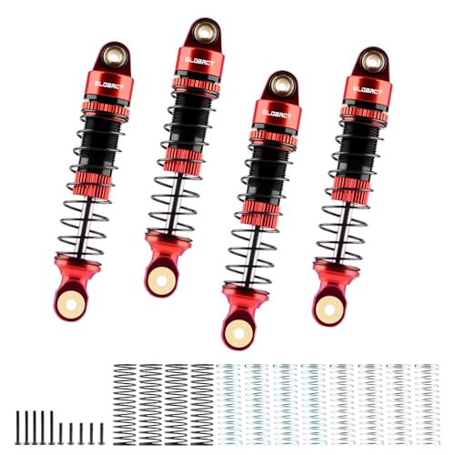 Amortiguador de aceite 53mm GLOBACT con resortes para coche HPI Venture18 1/18 RC Crawler rojo