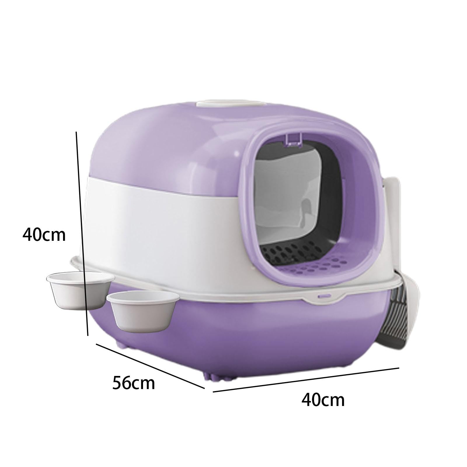 Arenero Grande para Gatos con Tapa, Inodoro para Gatos con, Bandeja de Arena para Gatos Resistente, Reutilizable Y Extraíble, Arenero para Mas