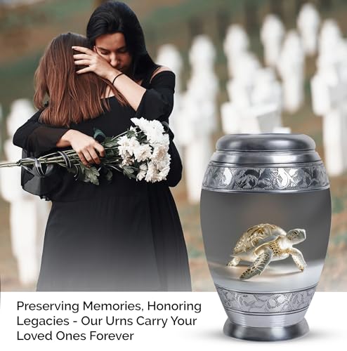 Image of Fantasy Turtle Urn for Human Ashes - Cremation Urn Human Ashes - Funeral Urns for Adult Women - Urns for Adult Female - (10 inch) Large