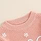 Baby Herbst Pullover Geburtstag Pullover One Stickerei Pullover Erster Geburtstag Rippenstrickpullover Baby 1. Geburtstag Strickpullover Langarm Blumen Buchstaben Pullover (Rosa-A, 9-12 Months)