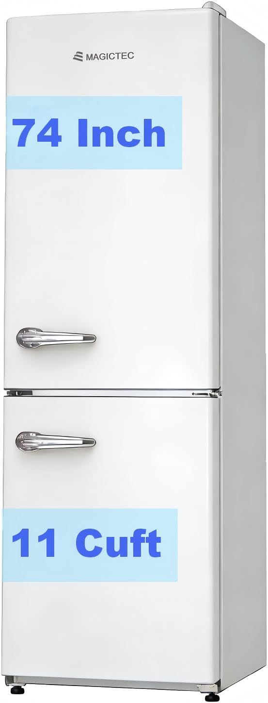 magictec Retro fridge Vintage refrigerator with freezer | Frost free | 11 Cubic feet | 75 Inch | Bottom Mount Fridge for Apartment,Condo,House,Kitchen on Fridge.com