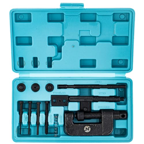 Image of NICHE Chain Cutter Breaker Rivet Tool Kit for 25 to 630 ATV Bike Motorcycle Chains 13-Piece Set with Carrying Case