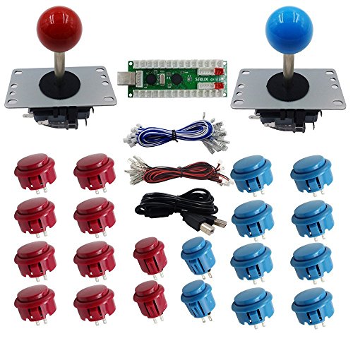 Kit Joystick Arcade 2 Joueurs pour Raspberry Pi et Windows avec 20 Boutons Lumineux